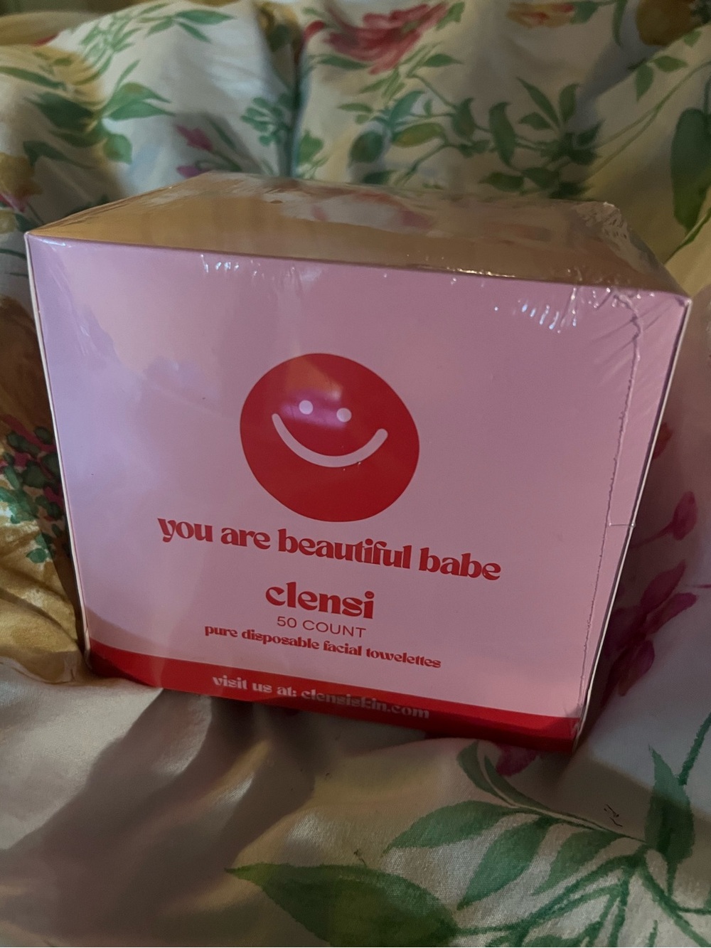 'You Are Beautiful Babe' Pink Disposable Facial Towelettes - 50 Count